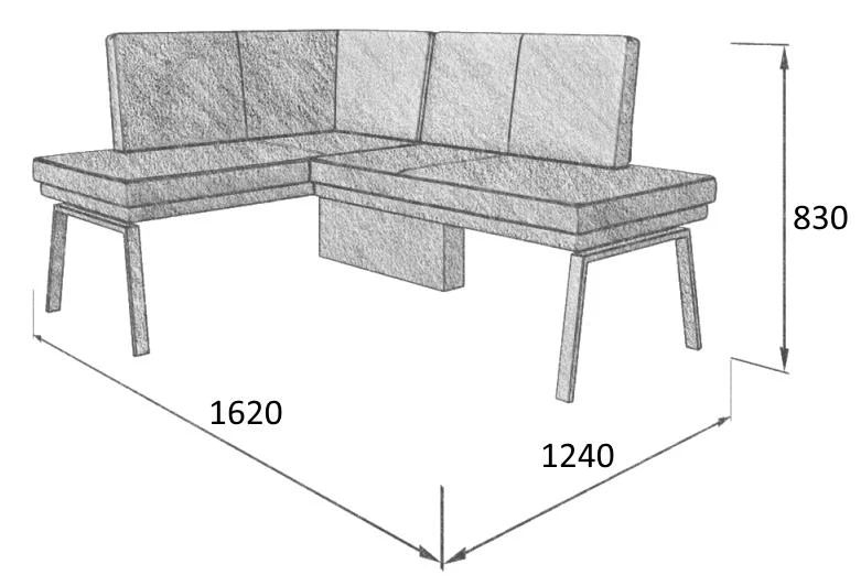 Диван кухон. Brave 120-158 L 29 1240*1620*830 - фото 4