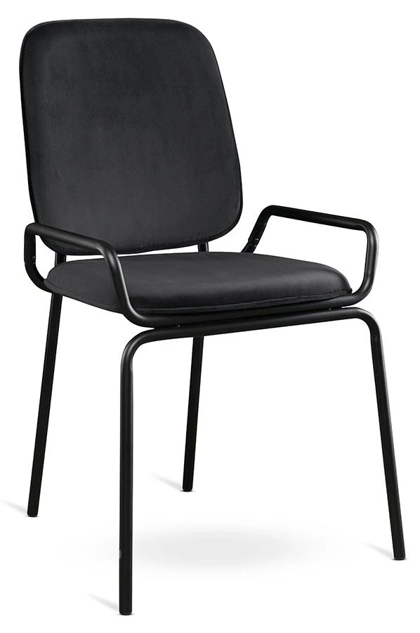 Стул ror, double frame, велюр, черный /черный