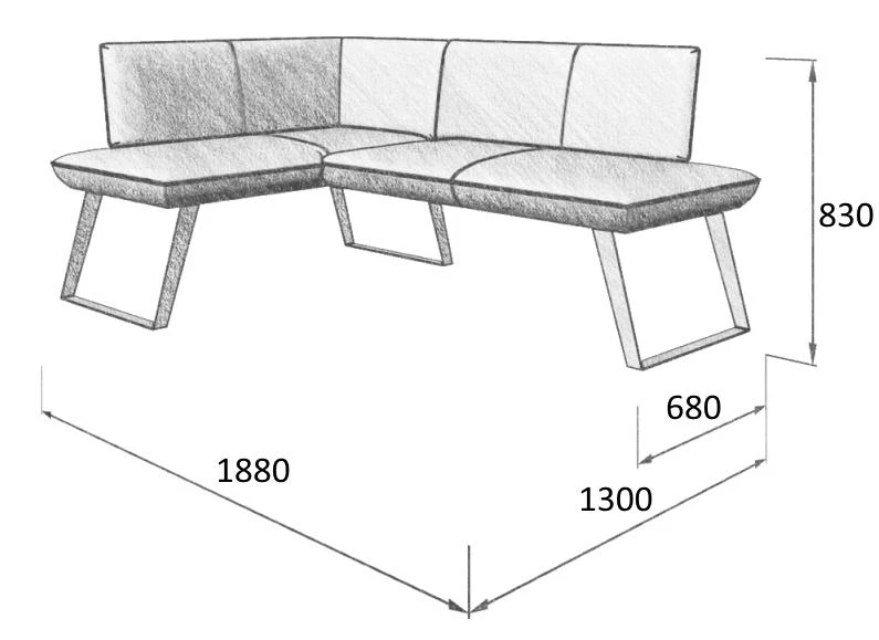 Диван кухон. Cosmo 120-178L 40 1300*1880*830 - фото 3