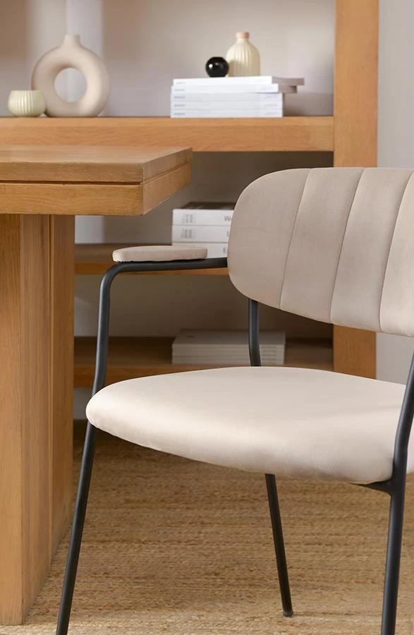 Стул eirill, велюр, серо-бежевый - фото 3