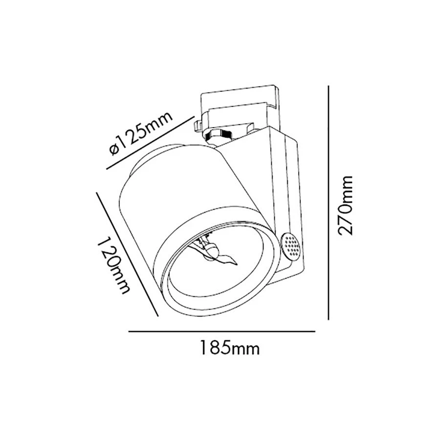 Трековый светильник Cylinder черный QR111 100W - фото 2