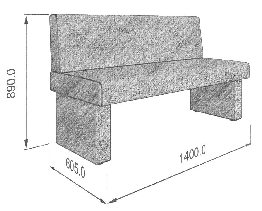 Диван кухон. Ratio 140 silver 1400*605*890 - фото 3