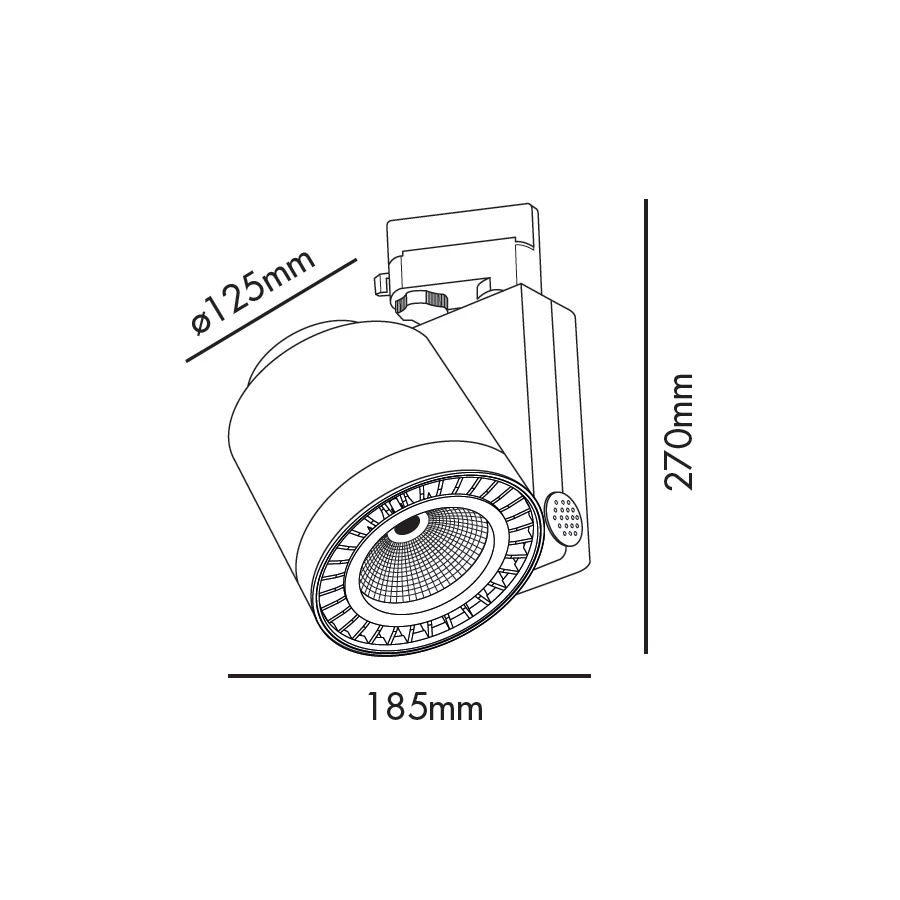 Трековый светильник Cylinder 24W черный - фото 2