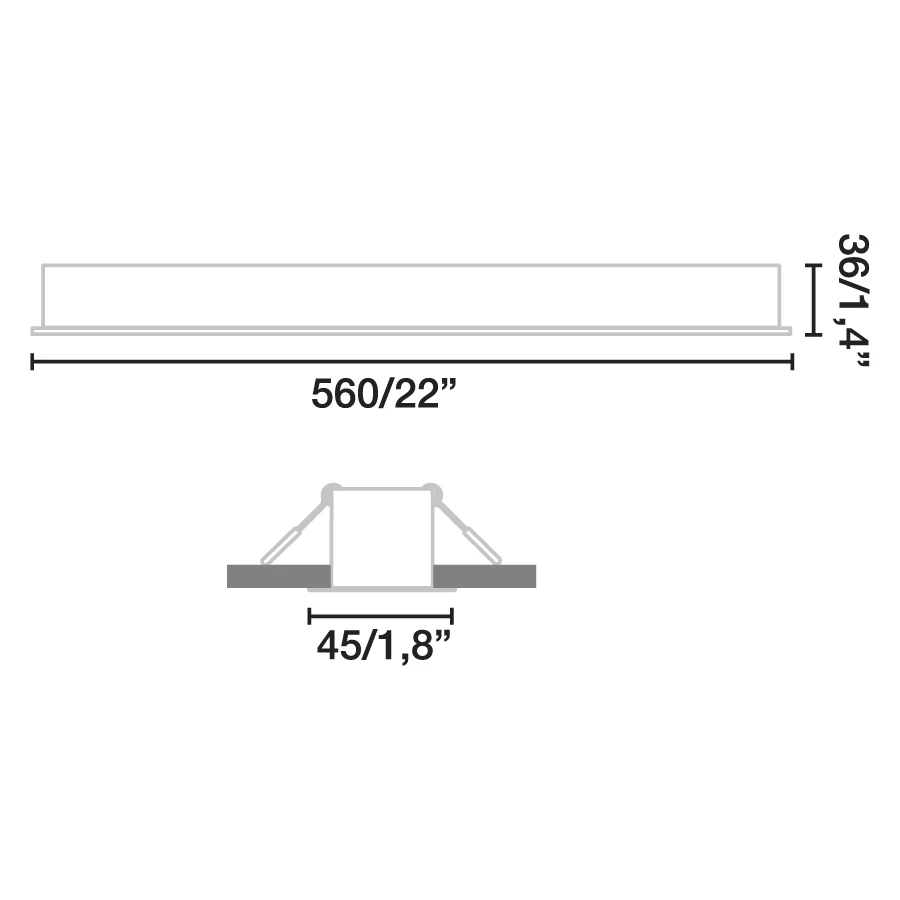 Встраиваемый светильник Via PRISMATICO белый 56CM 18W 3000K - фото 2