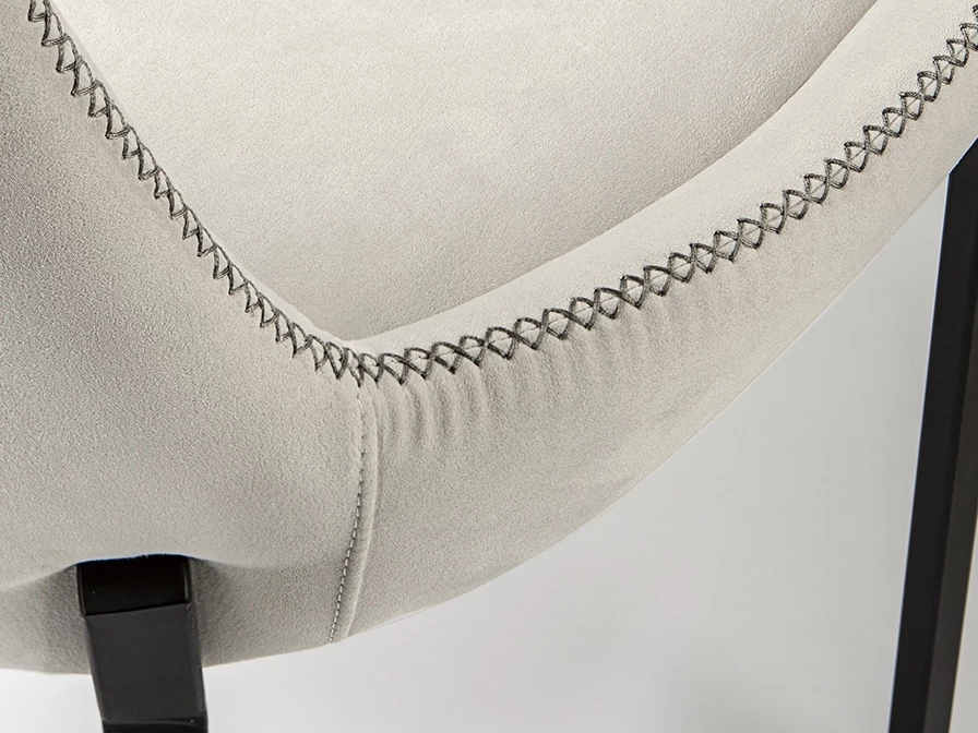 Стул Diane черный металлический с белой обивкой - фото 16