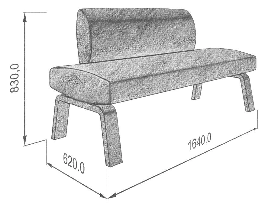 Диван кухон. Pride 160 beige 1640*620*830 - фото 4