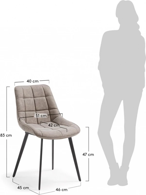 Стул Adah бежево-серый - фото 5