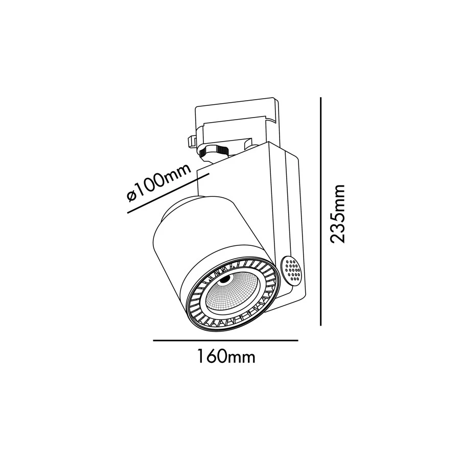 Трековый светильник Mini Cylinder черный LED HE 24W 3000K 20є - фото 3