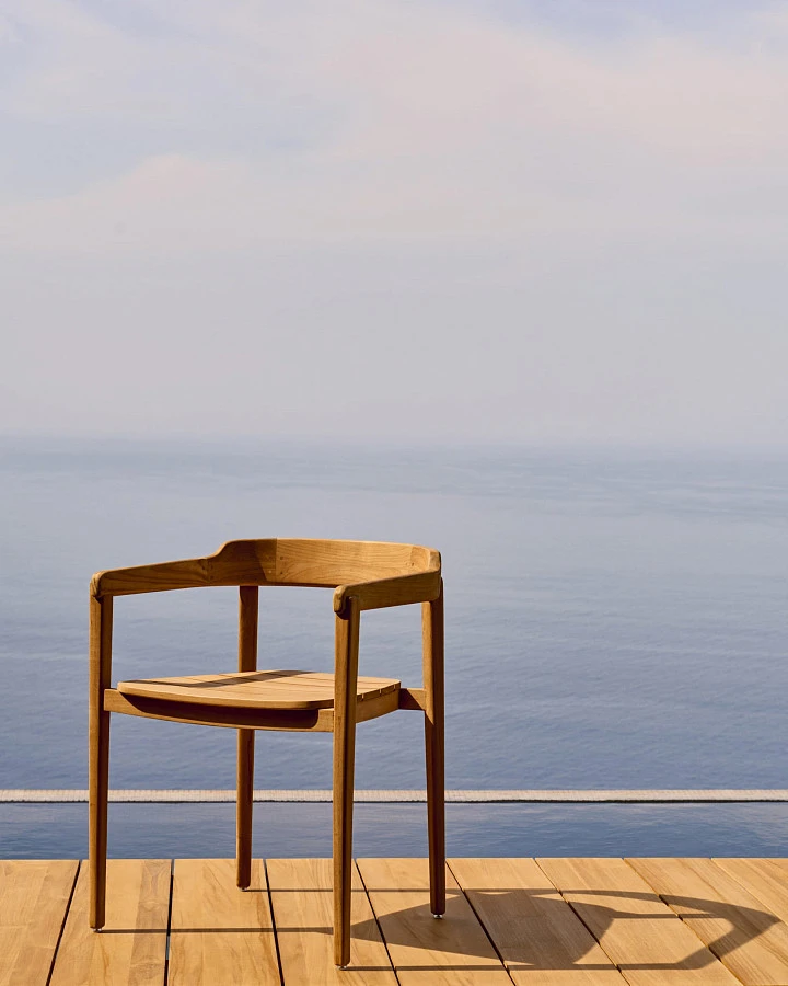 Стул Icaro из массива тикового дерева с натуральной отделкой - фото 2