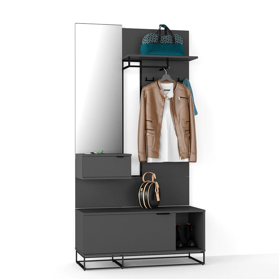 Вешалка настенная City графит - фото 2