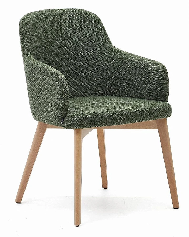 Стул Nelida из зеленой синели /натур.отд.ножки