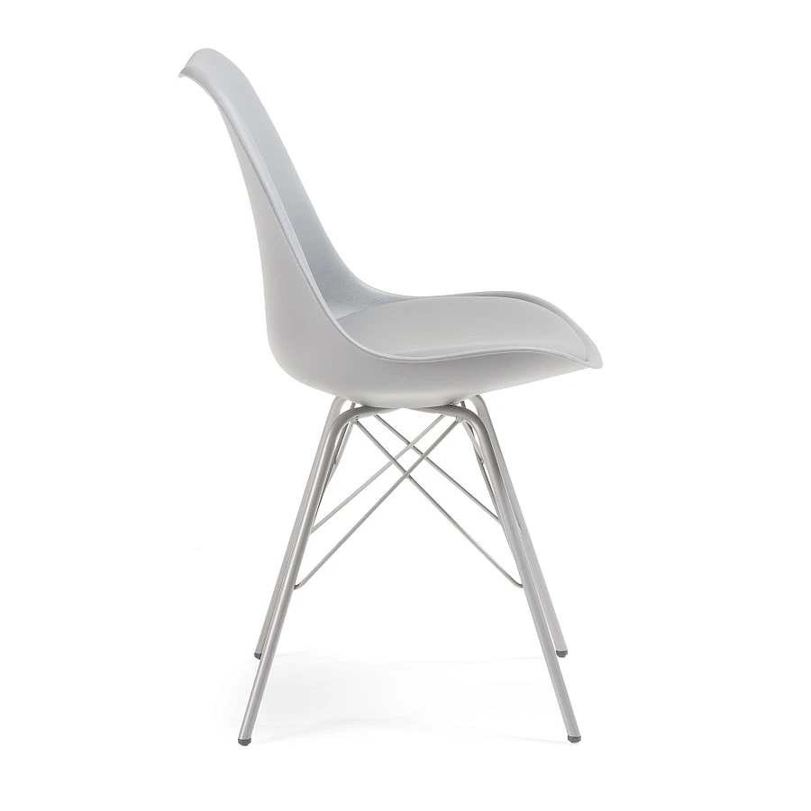 Стул Lars серый с металлическими ножками - фото 2