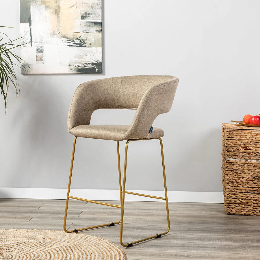 Кресло полубар Hugs beige/Линк золото - фото 7