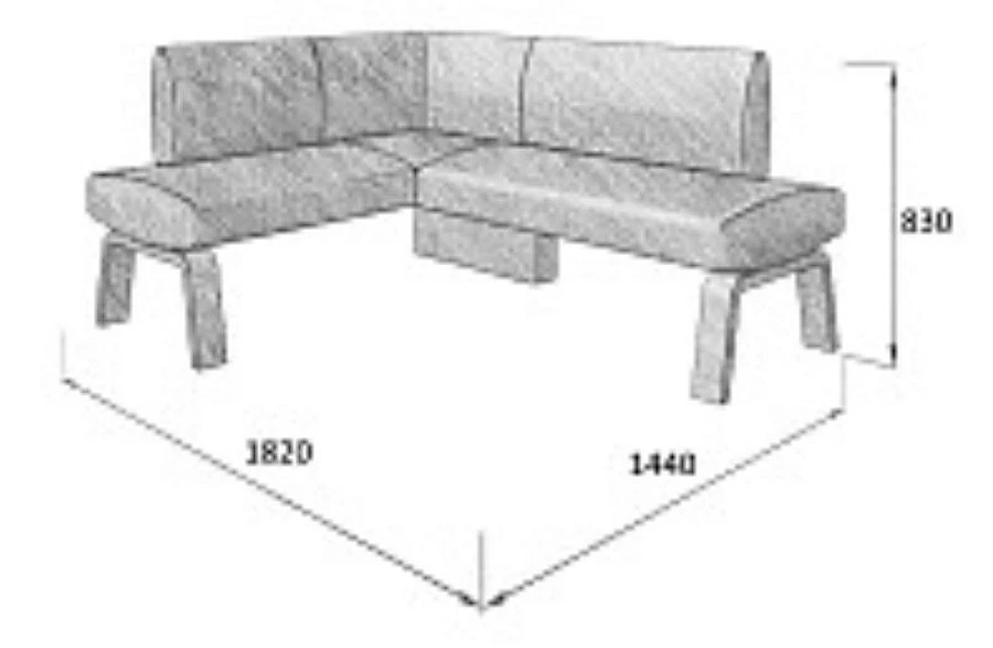 Диван кухон. Pride 140-178 L beige 1440*1820*830 - фото 3