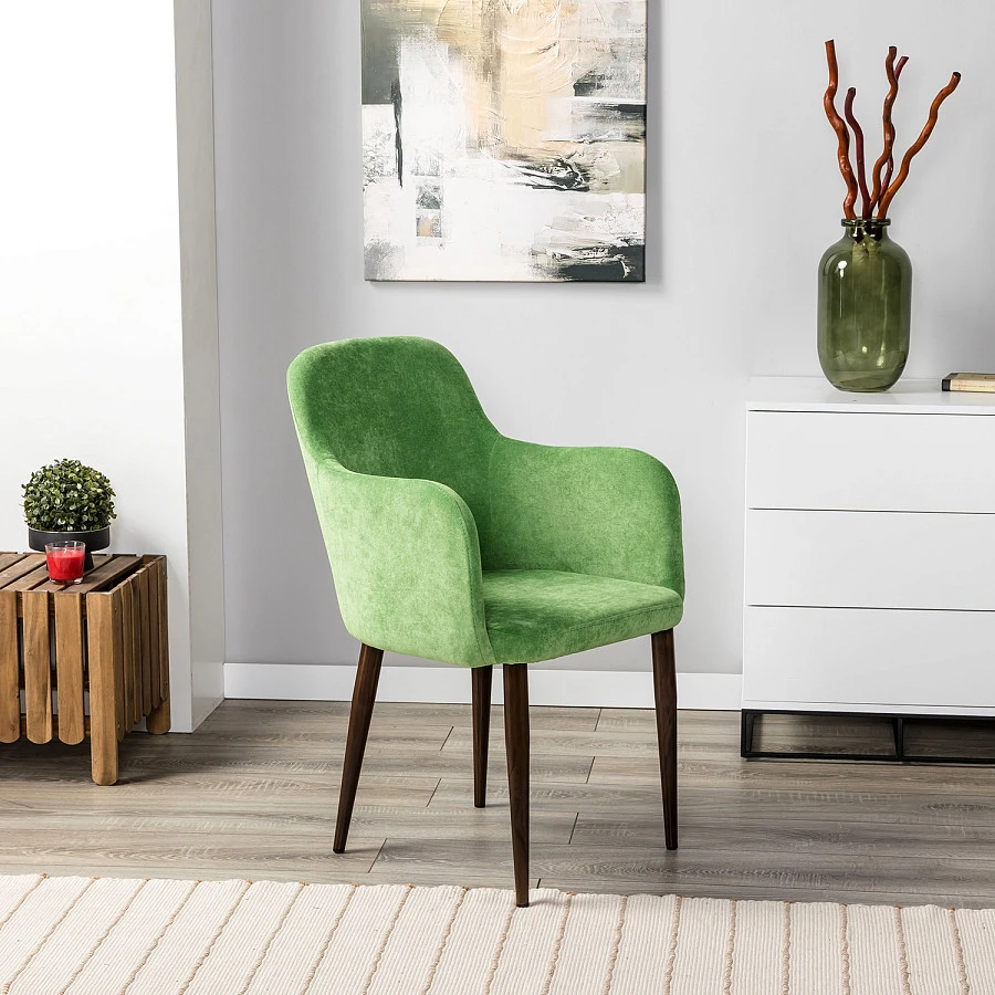 Кресло Ledger  зеленый/т. орех - фото 7