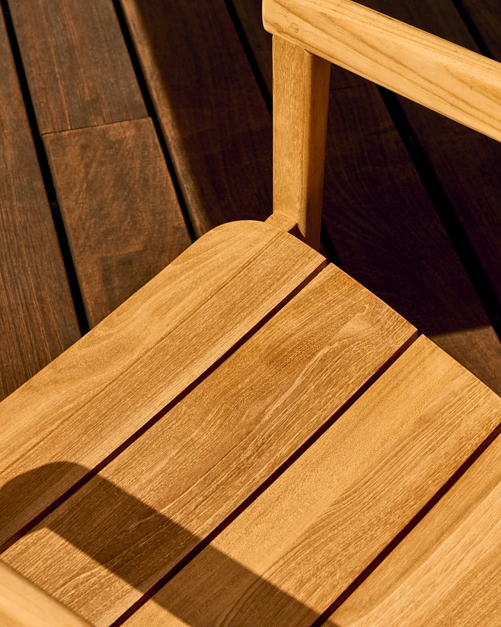 Стул Icaro из массива тикового дерева с натуральной отделкой - фото 6