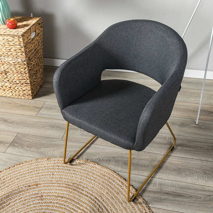 Кресло Oscar тёмно-серый/Линк золото - фото 10
