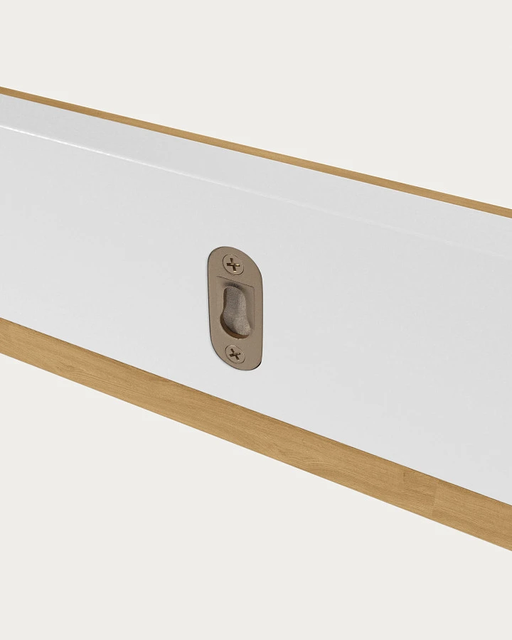 Полка Abilen из шпона дуба и белого лака 120 x 15 cm - фото 5