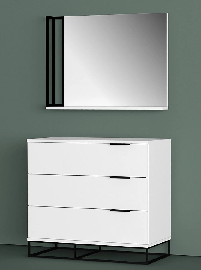 Зеркало City навесное 80 см. Белый - фото 3