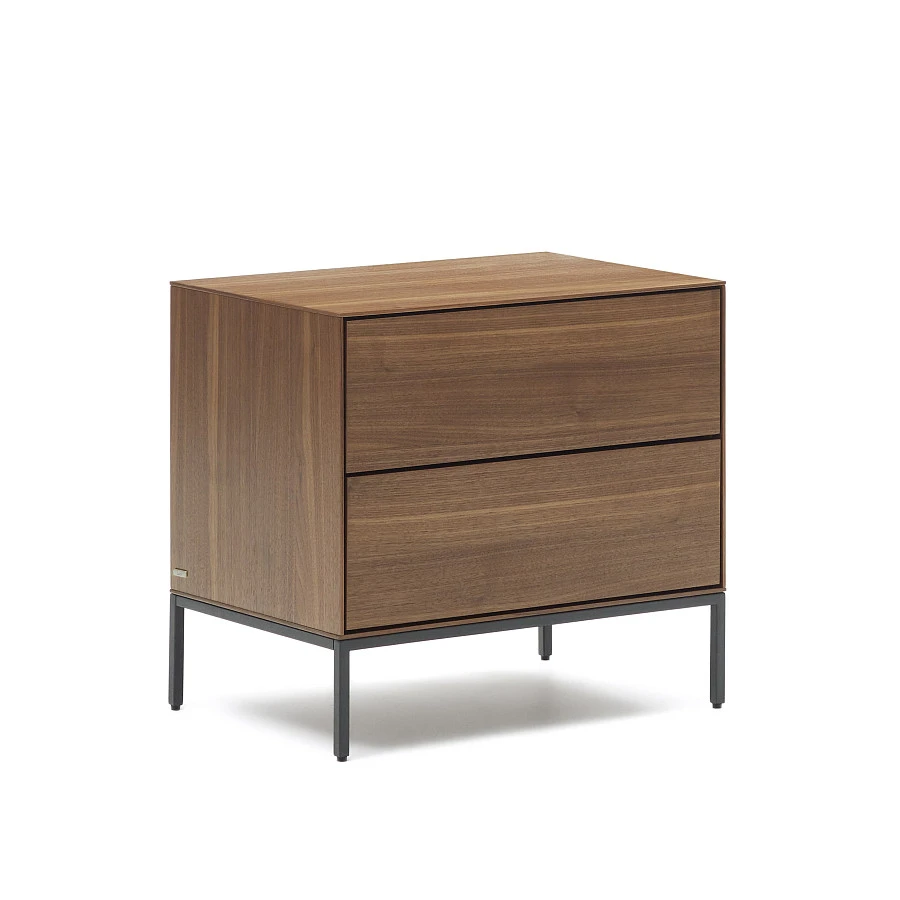 Vedrana Прикроватная тумба из орехового шпона со стальными ножками 60 x 55 см - фото 5