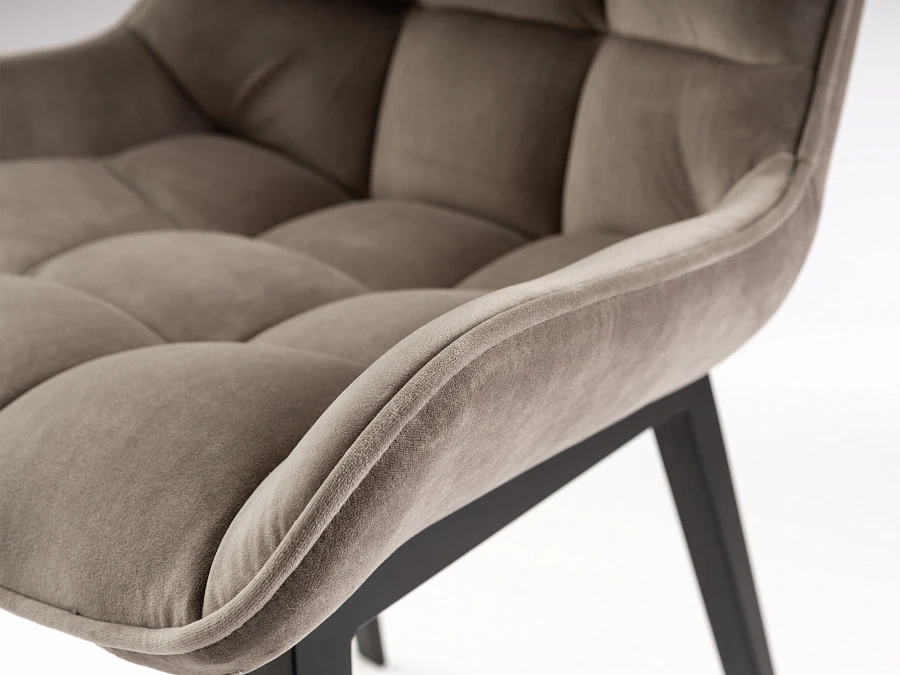 Стул из металла Devany с бархатной обивкой цвета камень - фото 9
