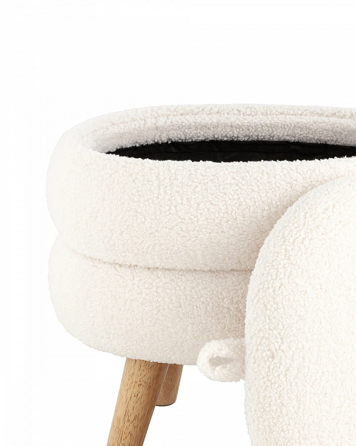 Пуф с ящиком Винни M тедди белый - фото 4