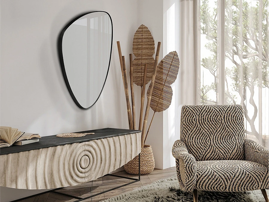 Треугольное зеркало Orio 84X55 черное - фото 3