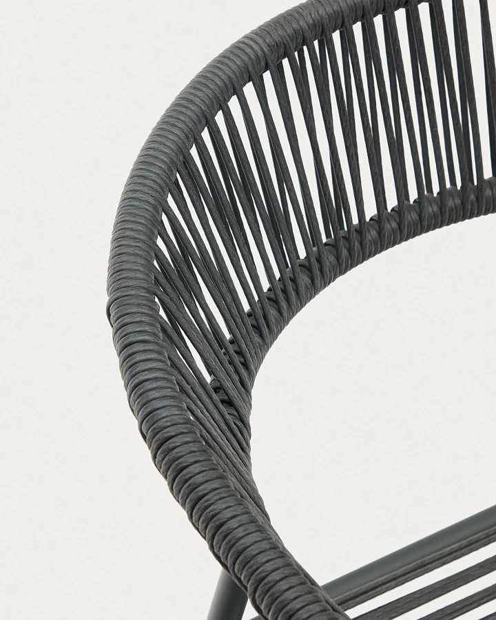 Futadera Садовый стул из серого шнура и серой стали - фото 10