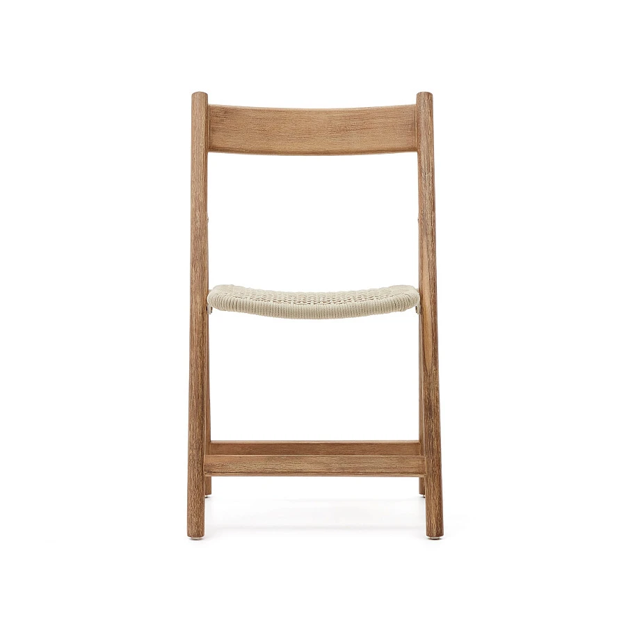 Складной стул Dandara из массива акации со стальной конструкцией и белым шнуром - фото 6