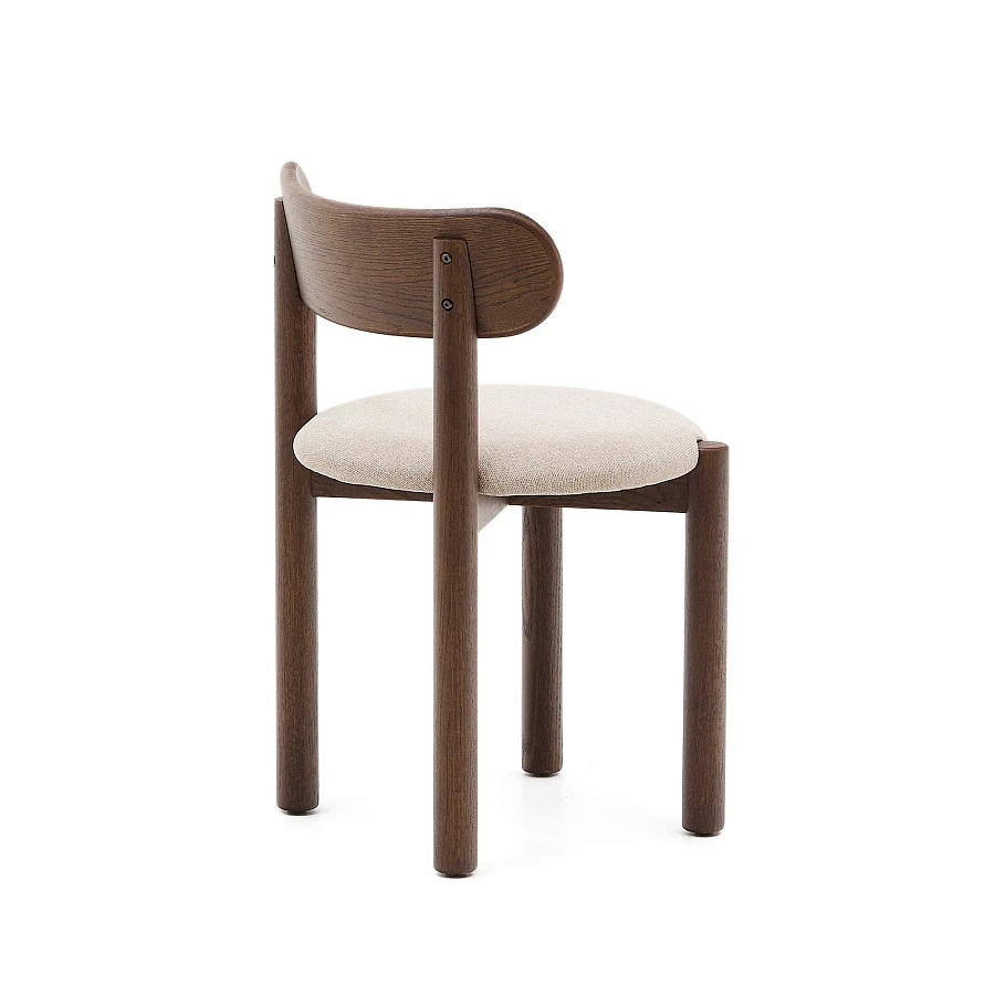 Стул Nebai из коричневой синели с каркасом из массива дуба и отделкой из ореха FSC MIX Credit - фото 6