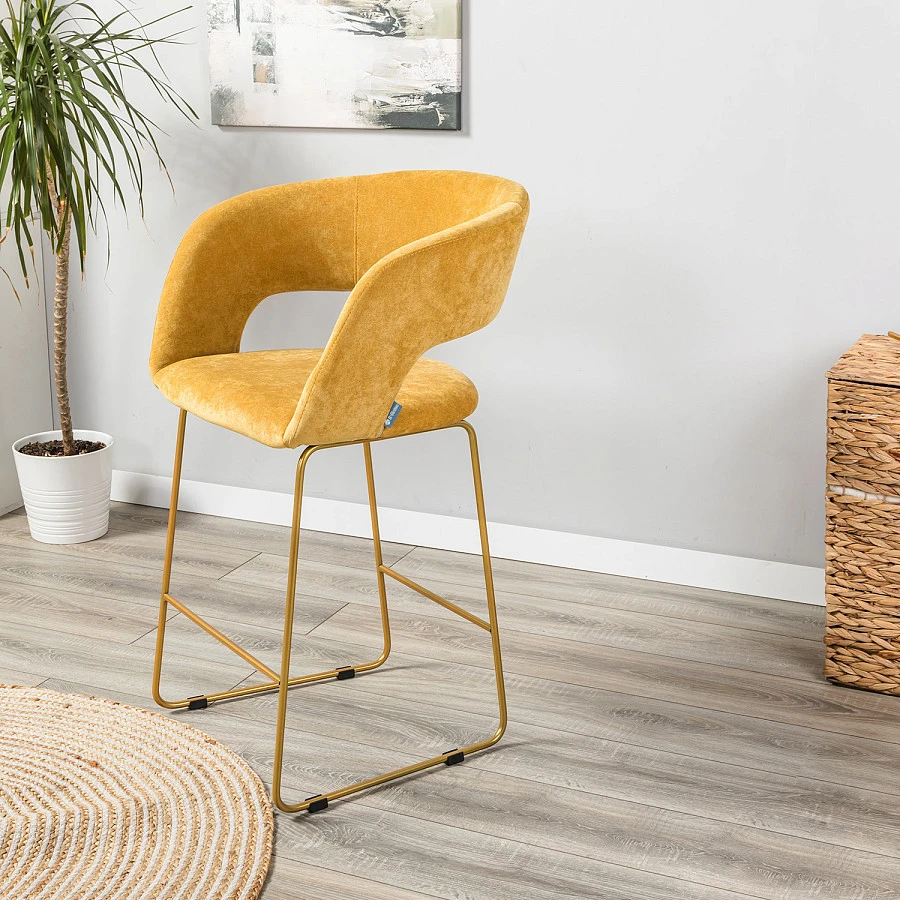 Кресло полубар Hugs желтый/Линк золото - фото 8