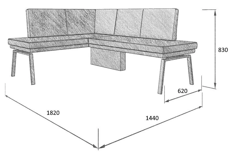 Диван кухон. Brave 140-178 L coffe 1440*1820*830 - фото 4