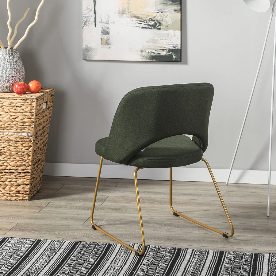 Кресло Lars тёмно-зеленый/Линк золото - фото 14