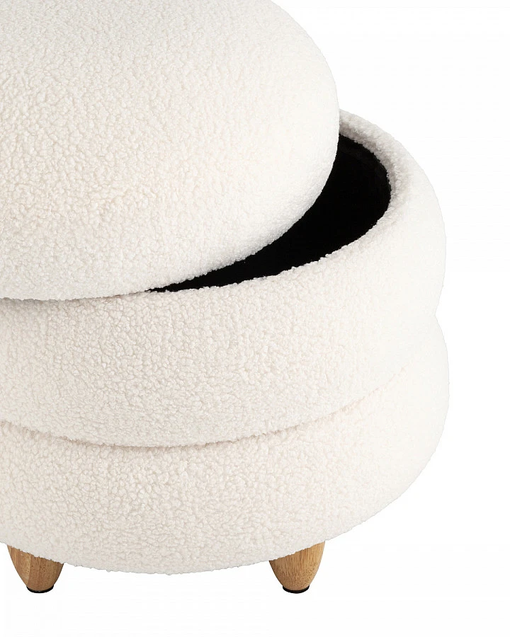 Пуф с ящиком Винни L тедди белый - фото 3