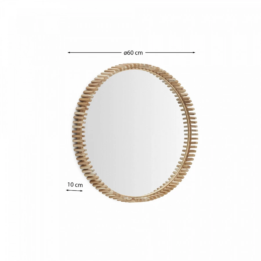 Polke Зеркало в раме из тикового дерева Ø 100 - фото 3