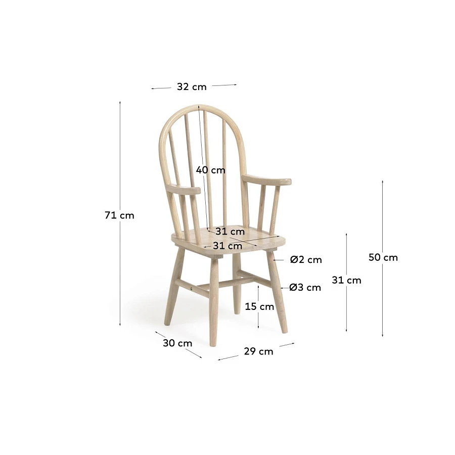 Детский стул Daisa из массива каучука - фото 6