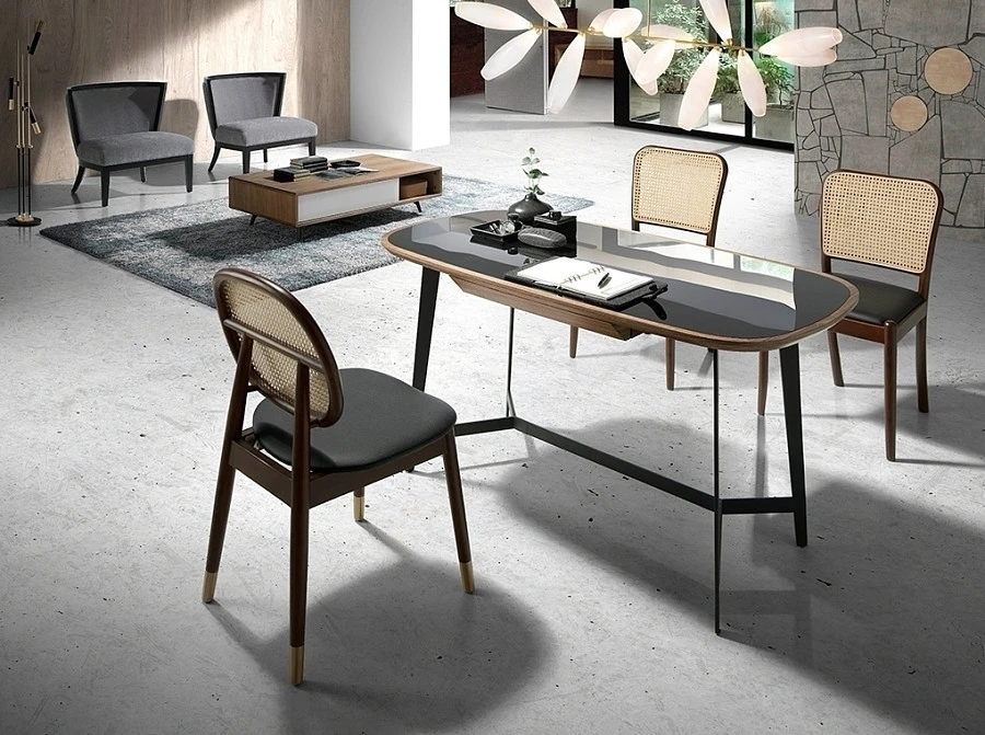 Стул DC1599 /4093 кожзам и ротанг - фото 5