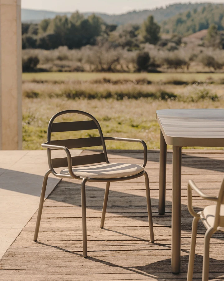 Joncols Уличный алюминиевый стул с зеленой отделкой - фото 2