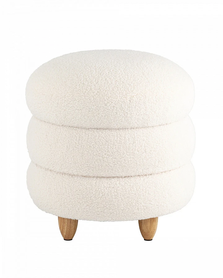 Пуф с ящиком Винни L тедди белый