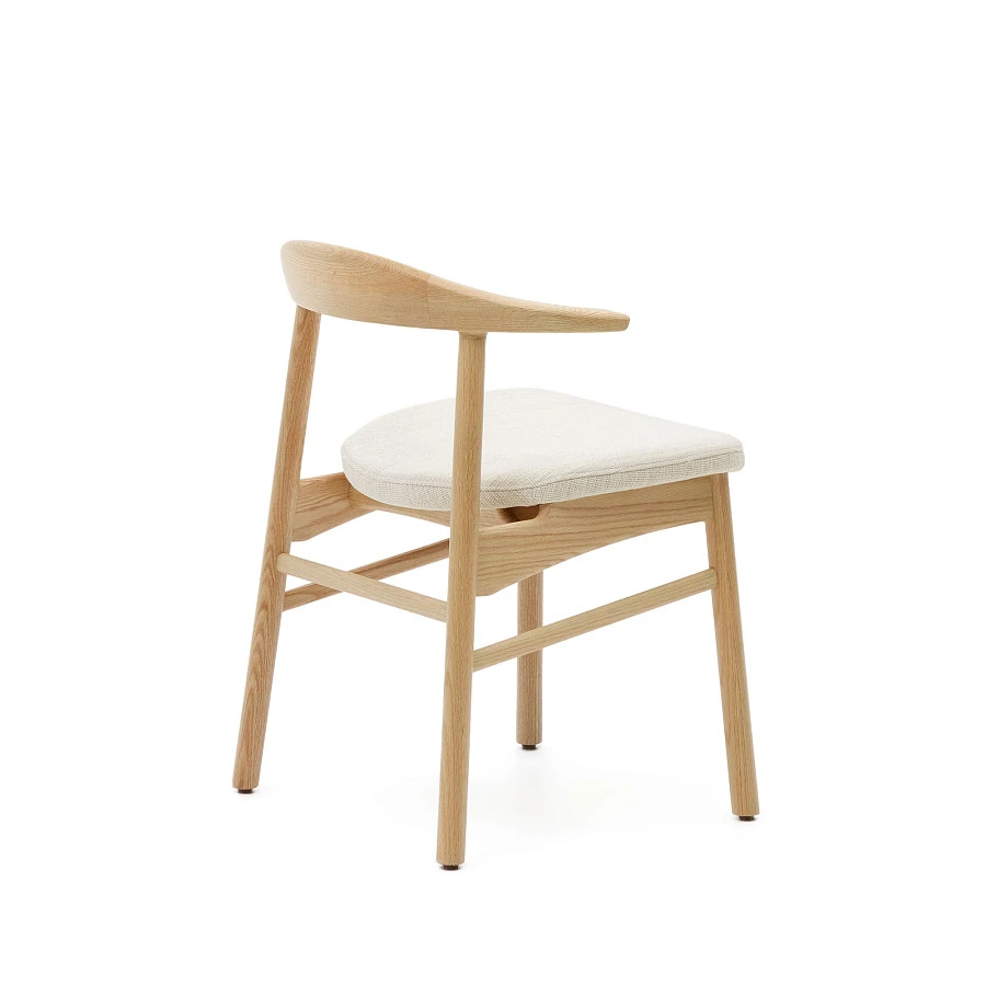 Стул Timons из бежевой синели из массива дуба с натуральной отделкой FSC Mix Credit - фото 7