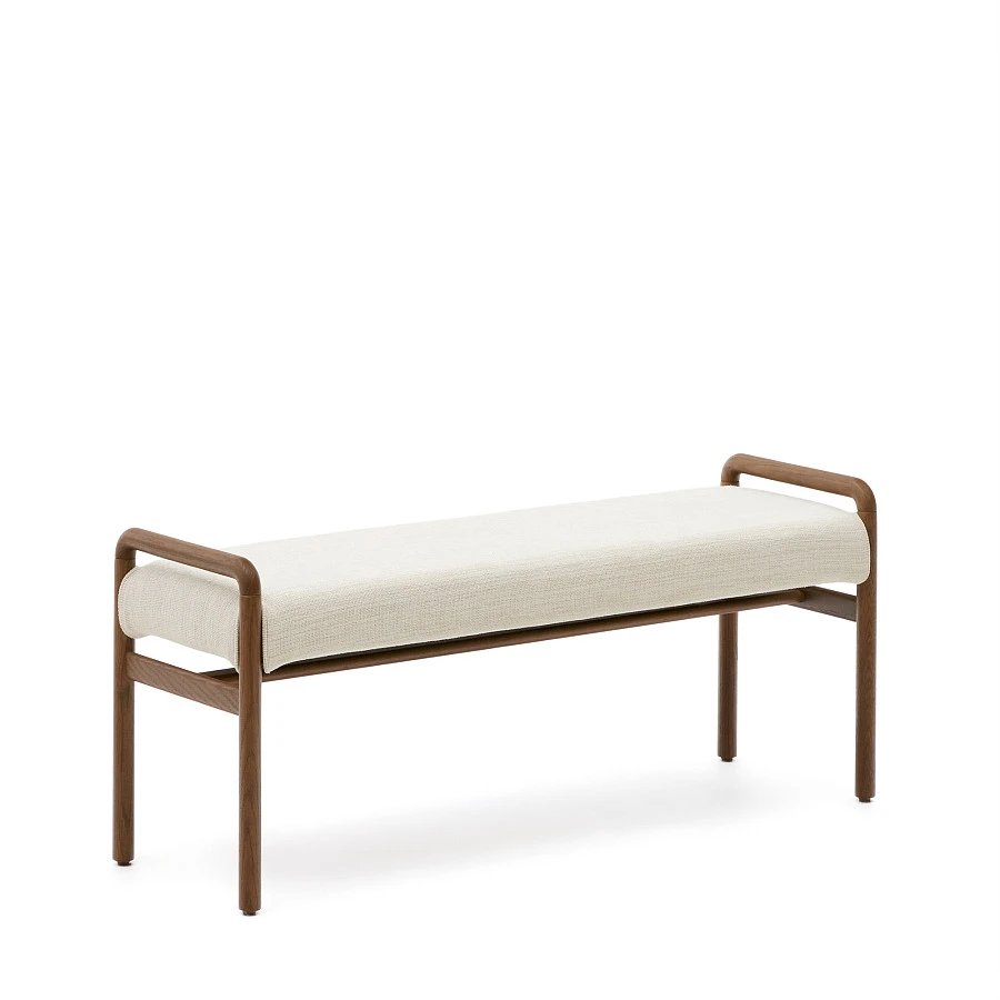 Скамейка Macaret со съемным чехлом из массива дуба с отделкой орех 120 см - фото 5