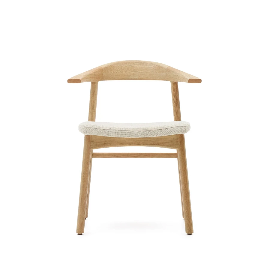 Стул Timons из бежевой синели из массива дуба с натуральной отделкой FSC Mix Credit - фото 8