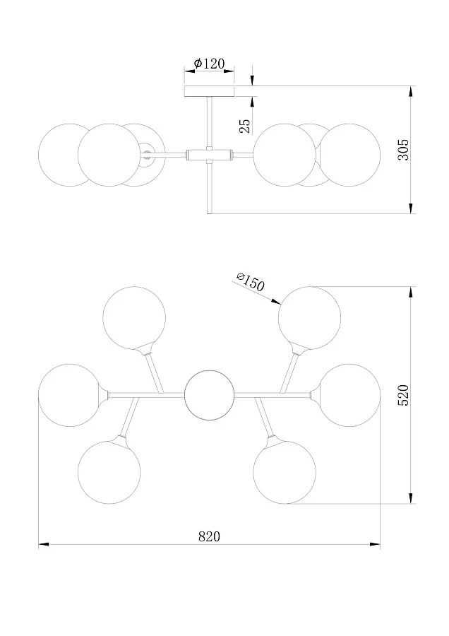 Люстра Freya FR5115PL-06BZ1 - фото 2