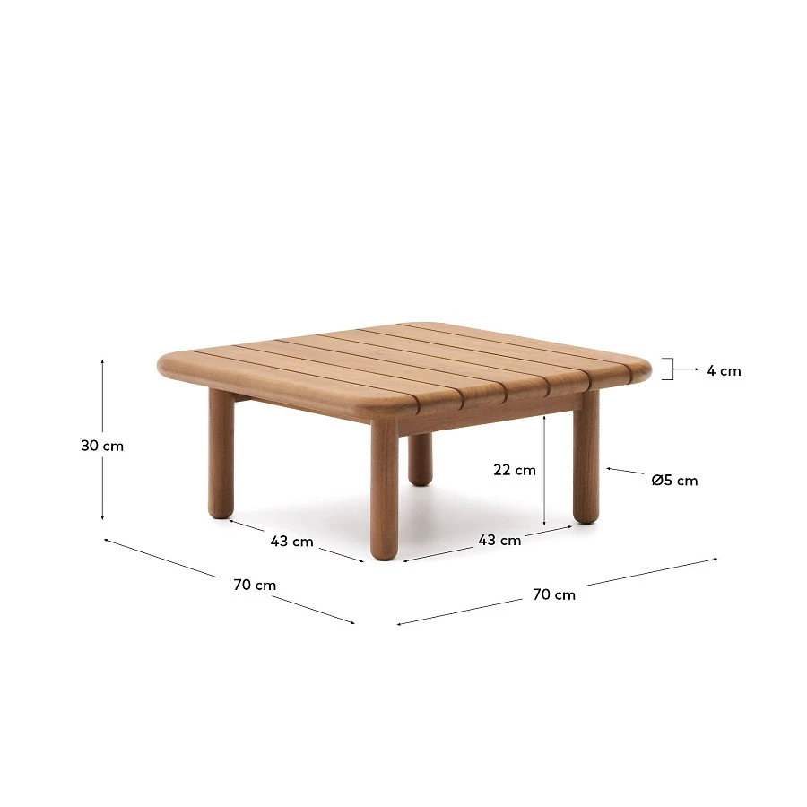 Журнальный столик Turqueta из массива тикового дерева, 70 x 70 см - фото 9