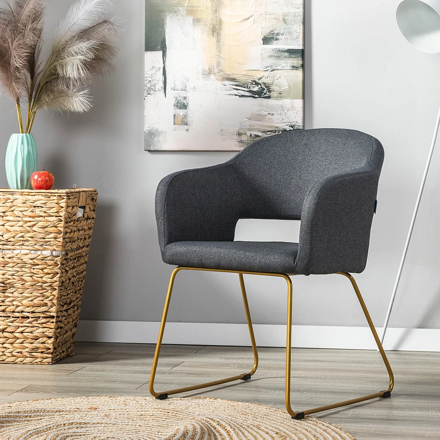 Кресло Oscar тёмно-серый/Линк золото - фото 9