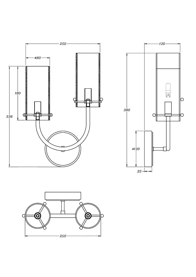 Бра Maytoni MOD223WL-02BS1 - фото 5
