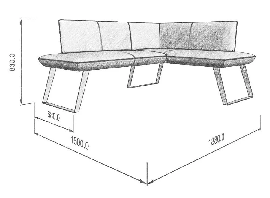 Диван кухон. Cosmo 178-140R 32 1880*1500*830 - фото 4