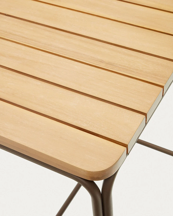 Salguer Барный столик из массива акации и коричневой стали Ø 70 x 70 см - фото 8