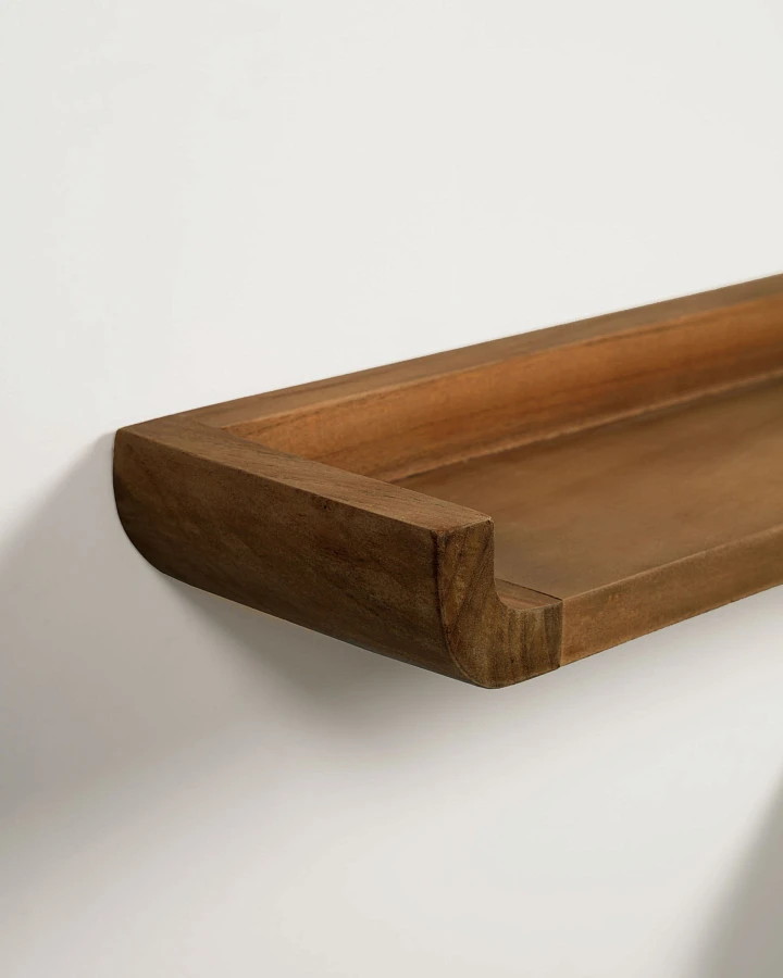 Shamel Набор из 2 полок из массива тика с отделкой под орех 50 x 5 см - фото 4