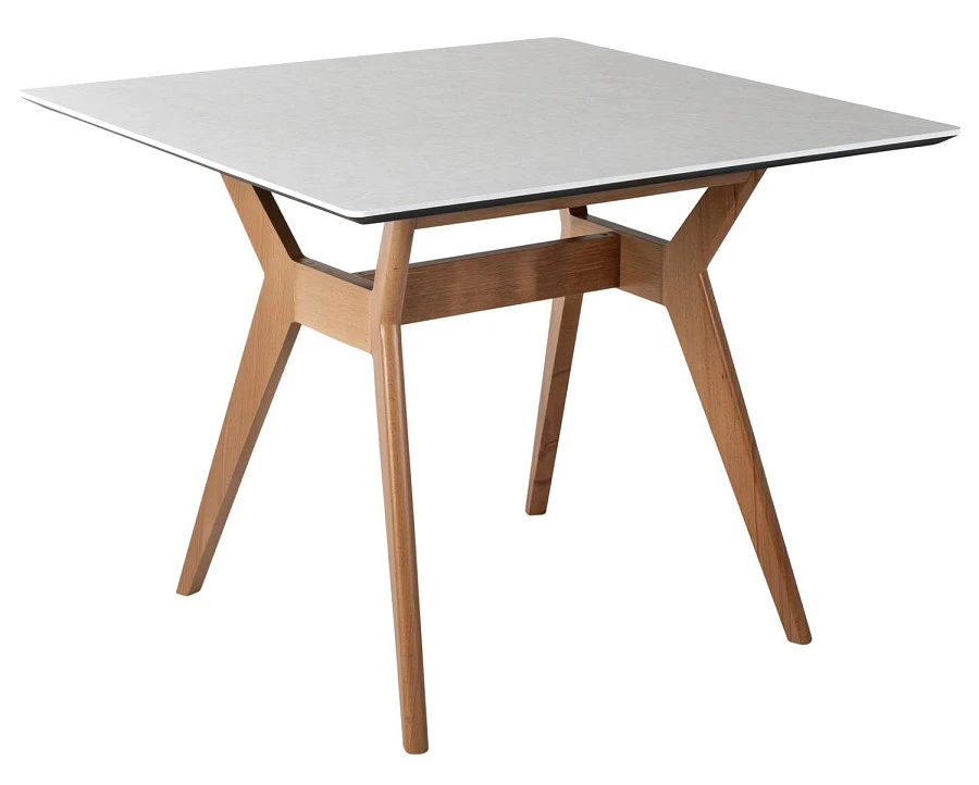 Стол Нарвик квадратный 860*860 Мрамор Бьянко